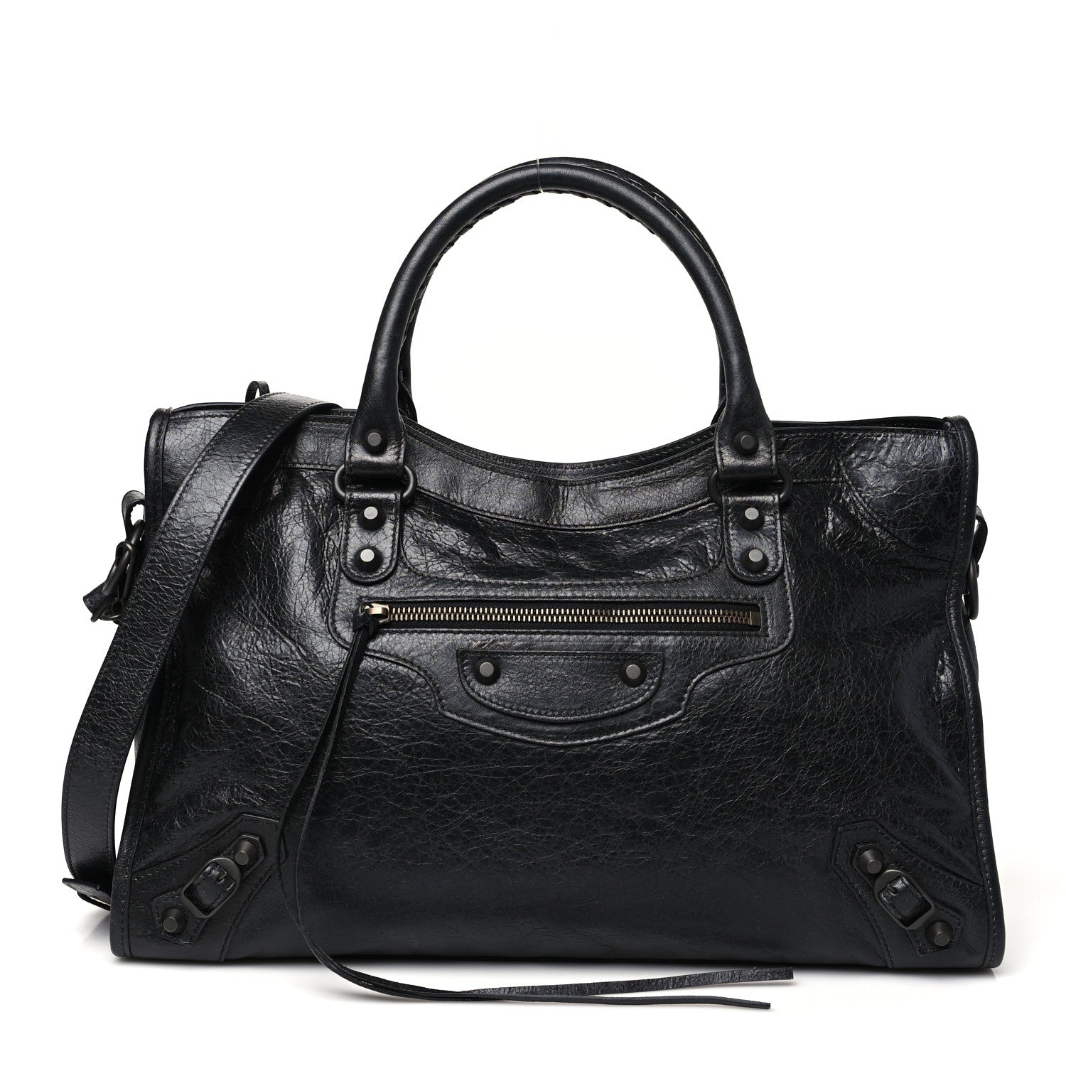 【クリスマス前 値下げ】正規 バレンシアガLE CITYバッグ 黒×ゴールド金具 Balenciaga Arena Lambskin Classic Hardware Medium Le City Black