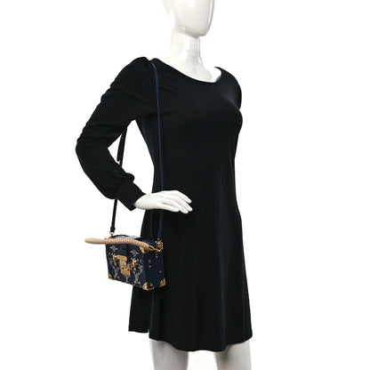 Louis Vuitton Calfskin Nautical Monogram Petite Malle Navy Blue 3 of 8