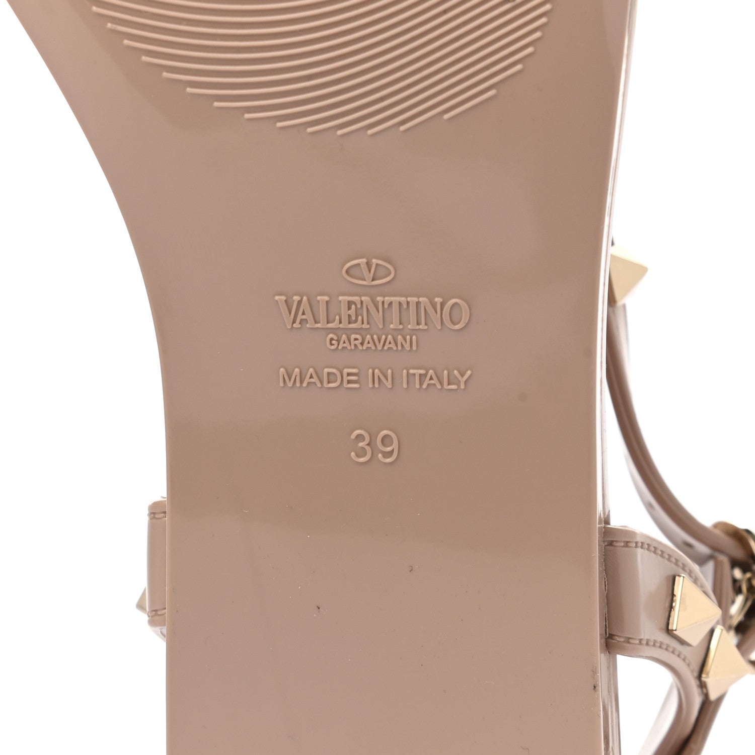 Valentino Garavani PVC Jelly Rockstud Caged Sandals 39 Poudre 6 of 7