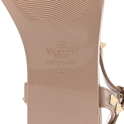 Valentino Garavani PVC Jelly Rockstud Caged Sandals 39 Poudre 6 of 7