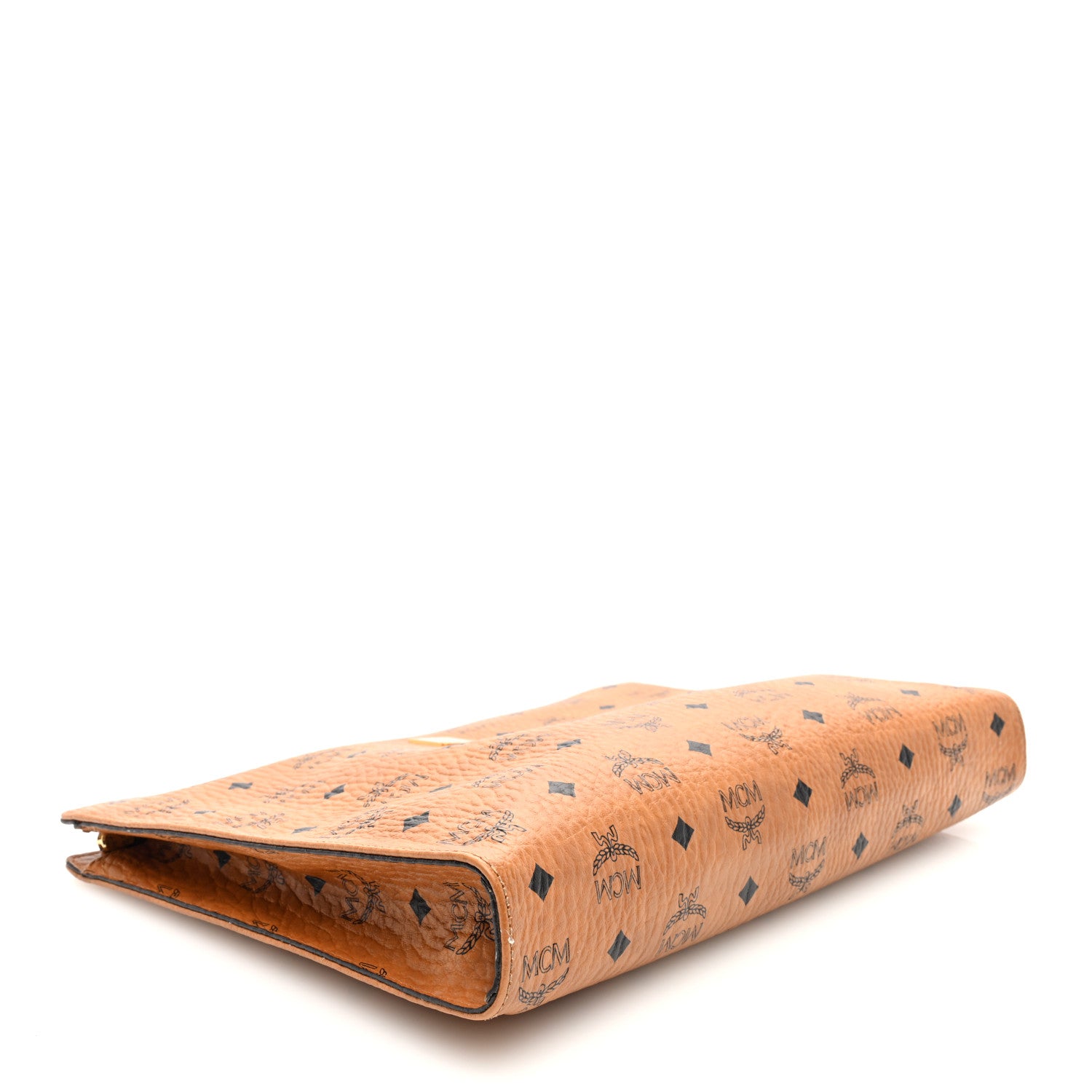 MCM Visetos Large Zip Pouch Cognac 4 of 6