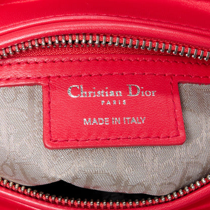 Christian Dior Lambskin Cannage Medium Lady Dior Red 6 of 11