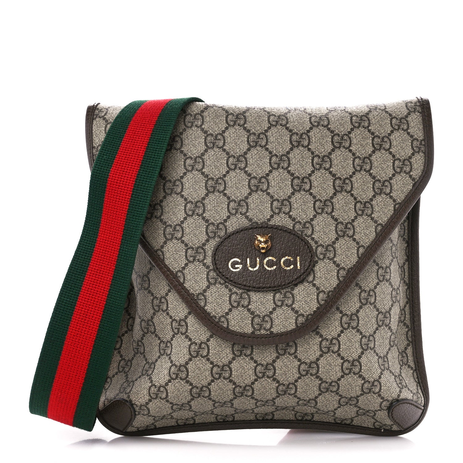 Gucci GG Supreme Monogram Web Medium Neo Vintage Flap Messenger Bag Beige New Acero 1 of 12