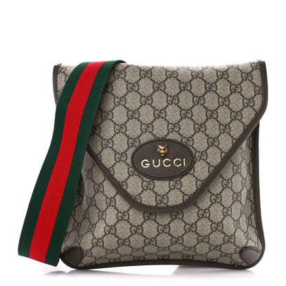 Gucci GG Supreme Monogram Web Medium Neo Vintage Flap Messenger Bag Beige New Acero 1 of 12