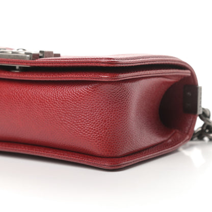 Chanel Caviar Quilted Small Boy Flap Dark Red 10 of 11