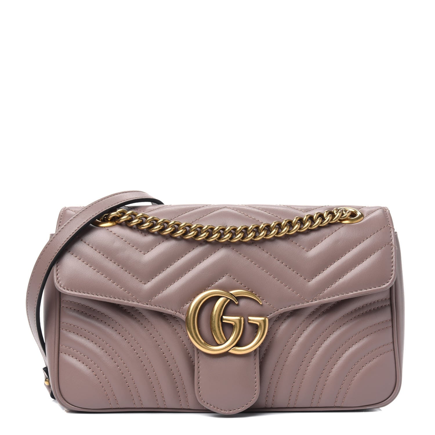 Gucci Calfskin Matelasse Small GG Marmont Shoulder Bag Porcelain Rose 1 of 5