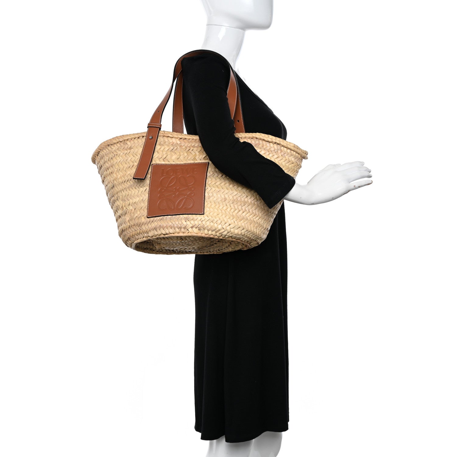 Loewe Raffia Basket Tote Bag Natural Tan 2 of 12