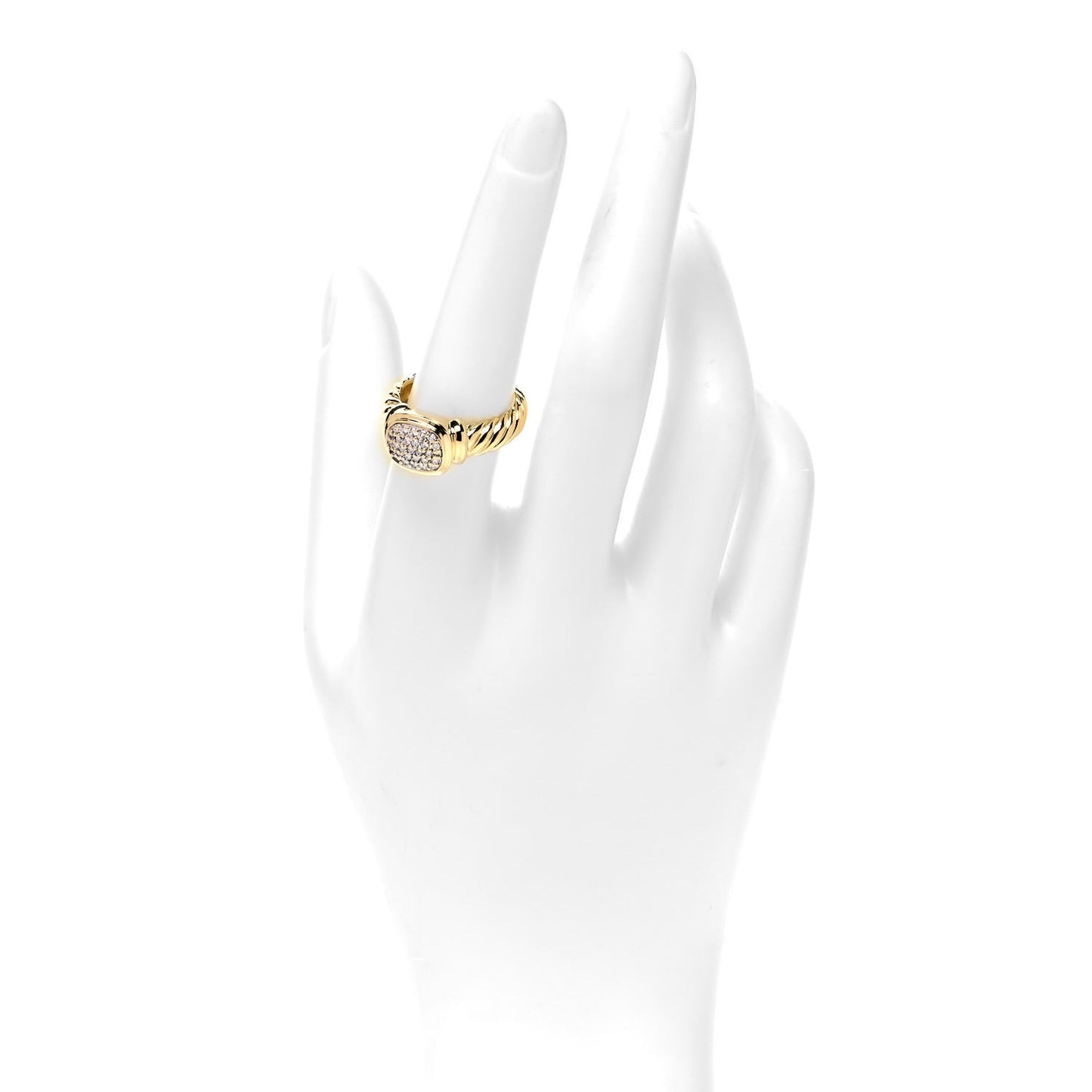18K Yellow Gold Diamond 10mm Noblesse Ring 56 7.5