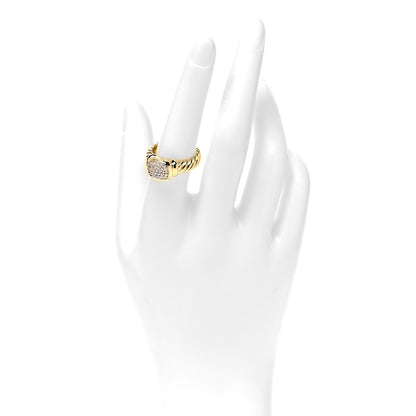 David Yurman 18K Yellow Gold Diamond 10mm Noblesse Ring 56 7.5 2 of 5