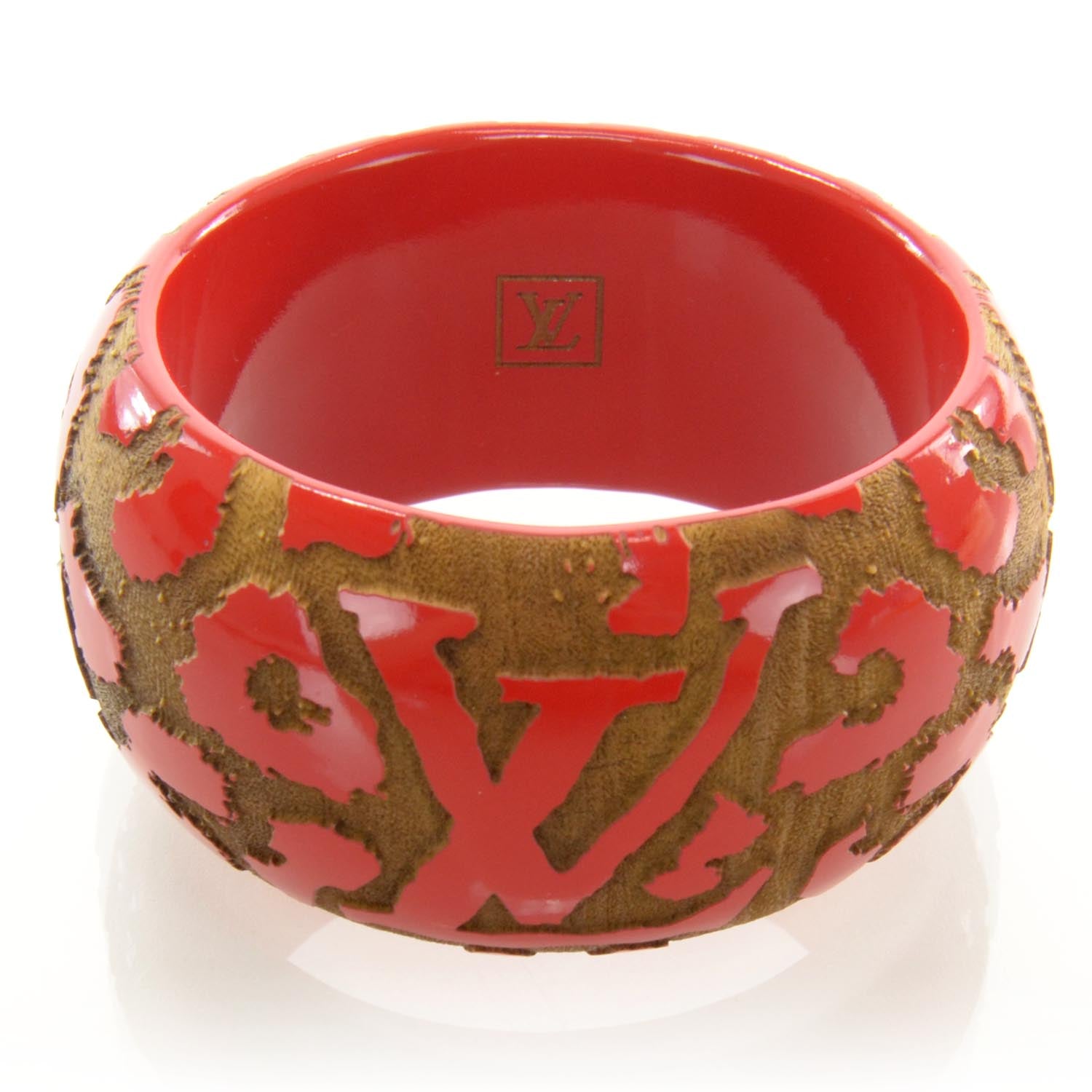 Louis Vuitton Leomonogram Wide Bracelet Red 3 of 3