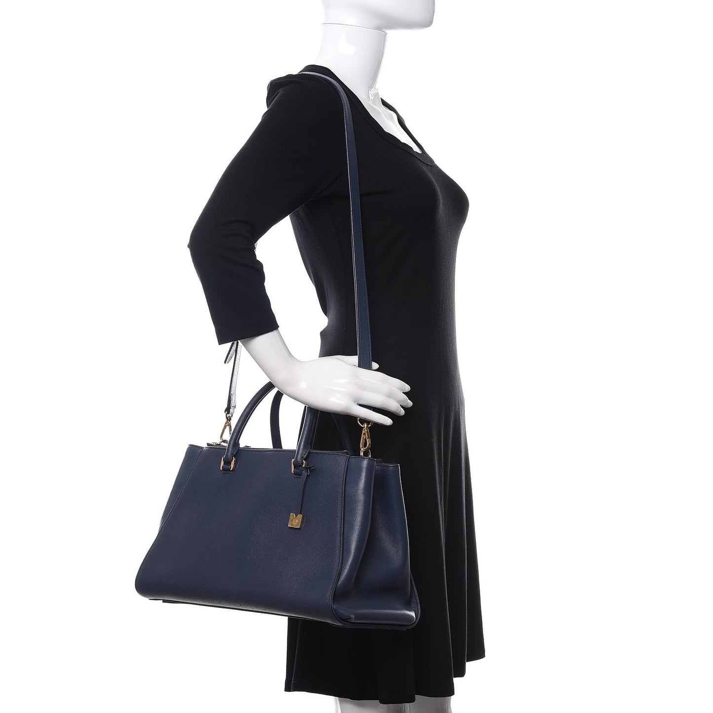 Saffiano Top Handle Tote Blue