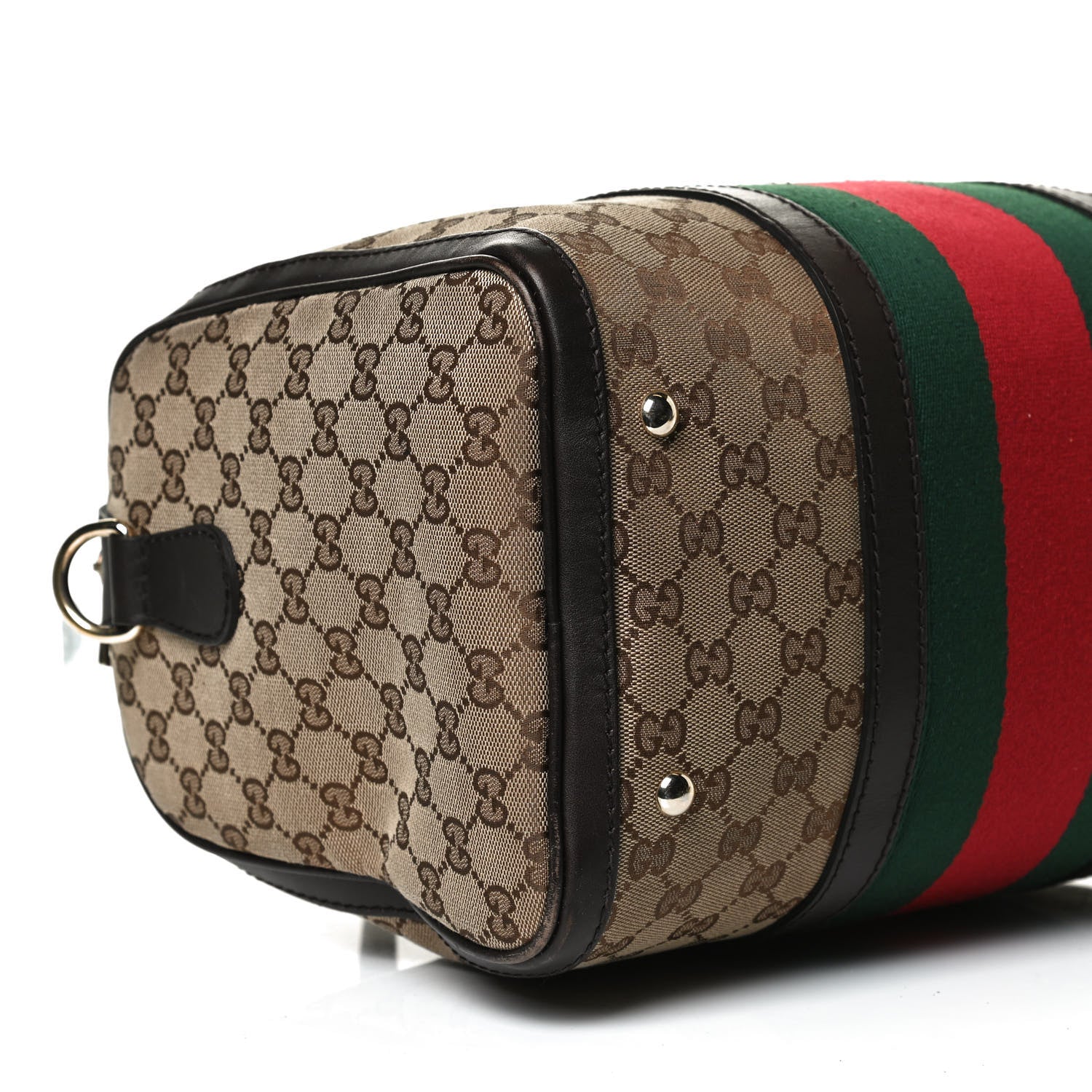 Gucci Monogram Vintage Web Medium Boston Dark Brown 11 of 16