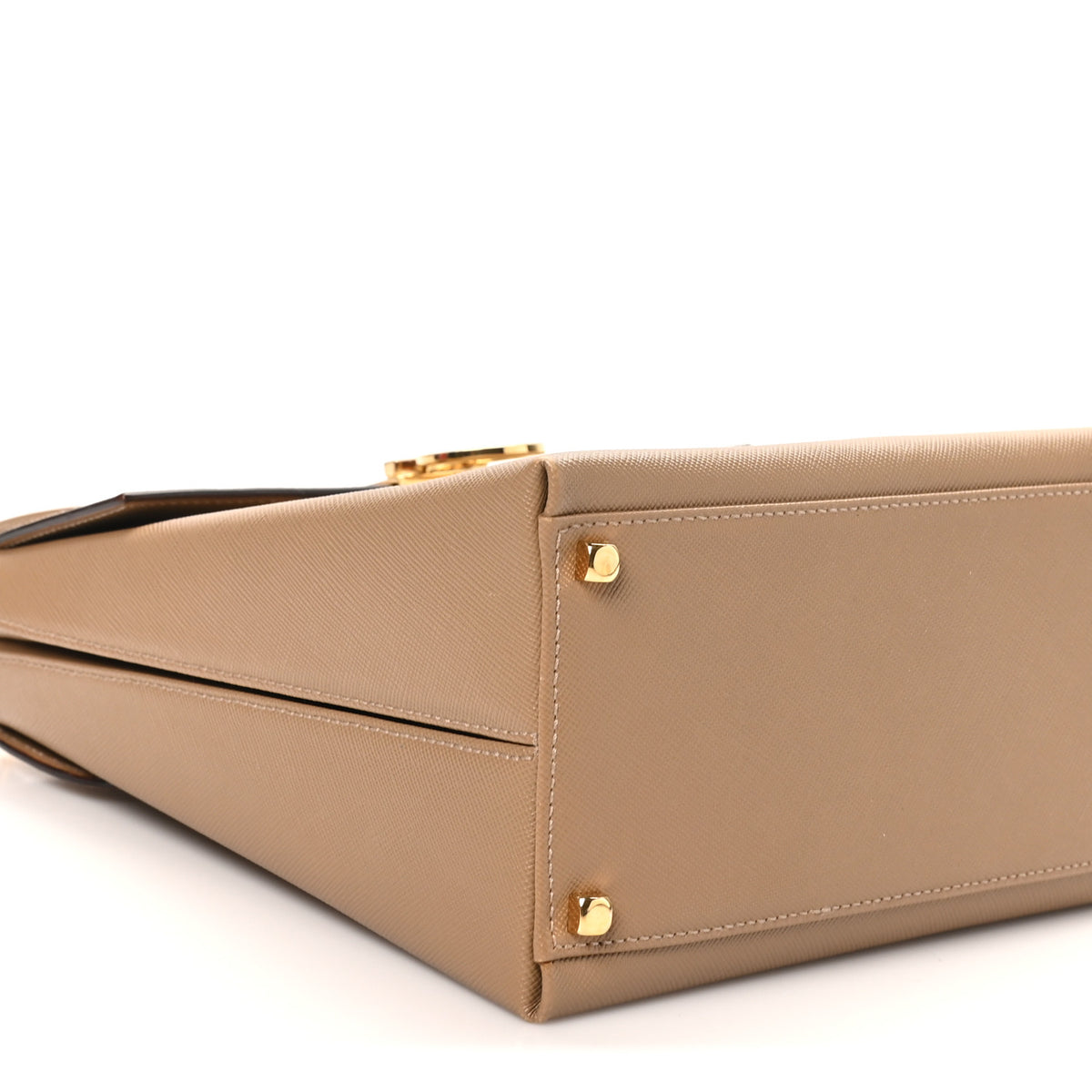 Salvatore Ferragamo Hammered Calfskin Small Iconic Top Handle Bag Camel 8 of 9