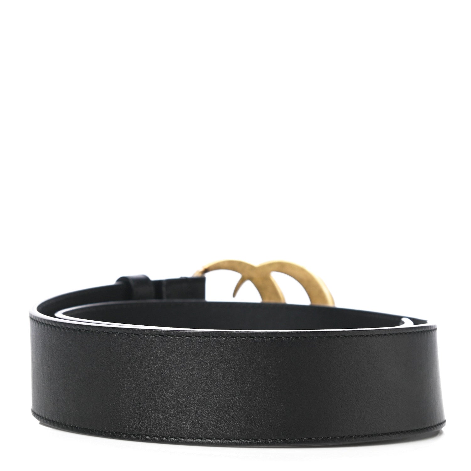 Gucci Moon Calfskin Pearl Double G 40mm Belt 80 32 Black Cream 2 of 10
