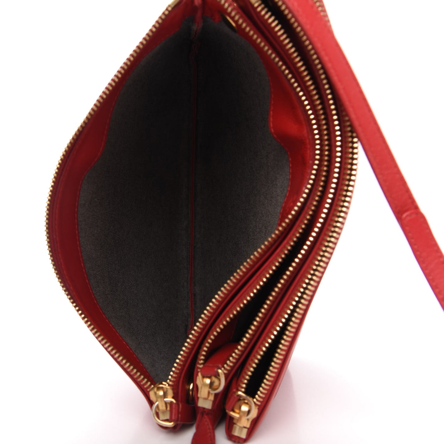 Lambskin Large Trio Crossbody Bag Red