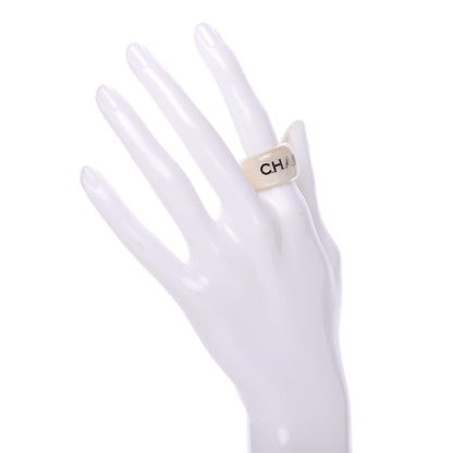 Chanel Resin Logo Ring 7 White 2 of 3