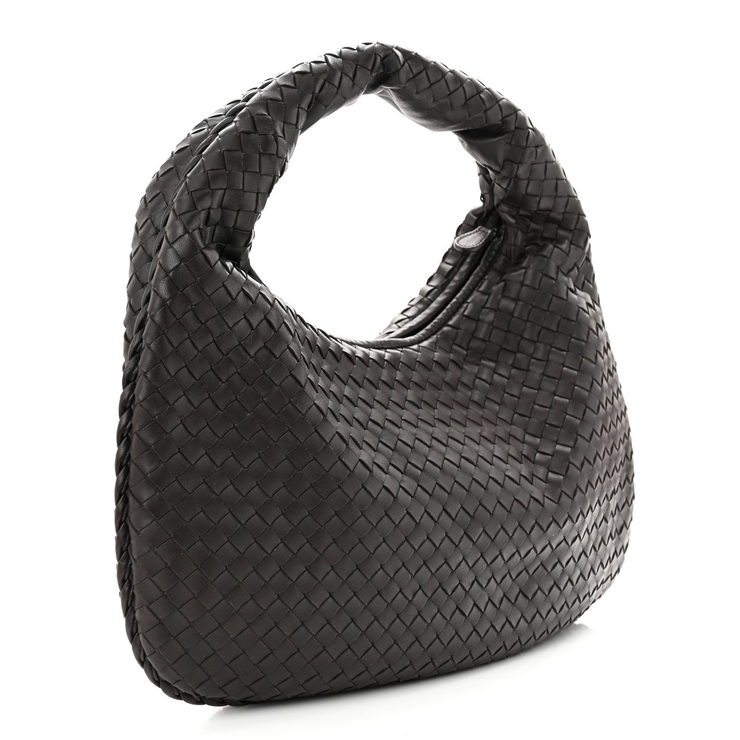Nappa Intrecciato Medium Veneta Hobo Ebano