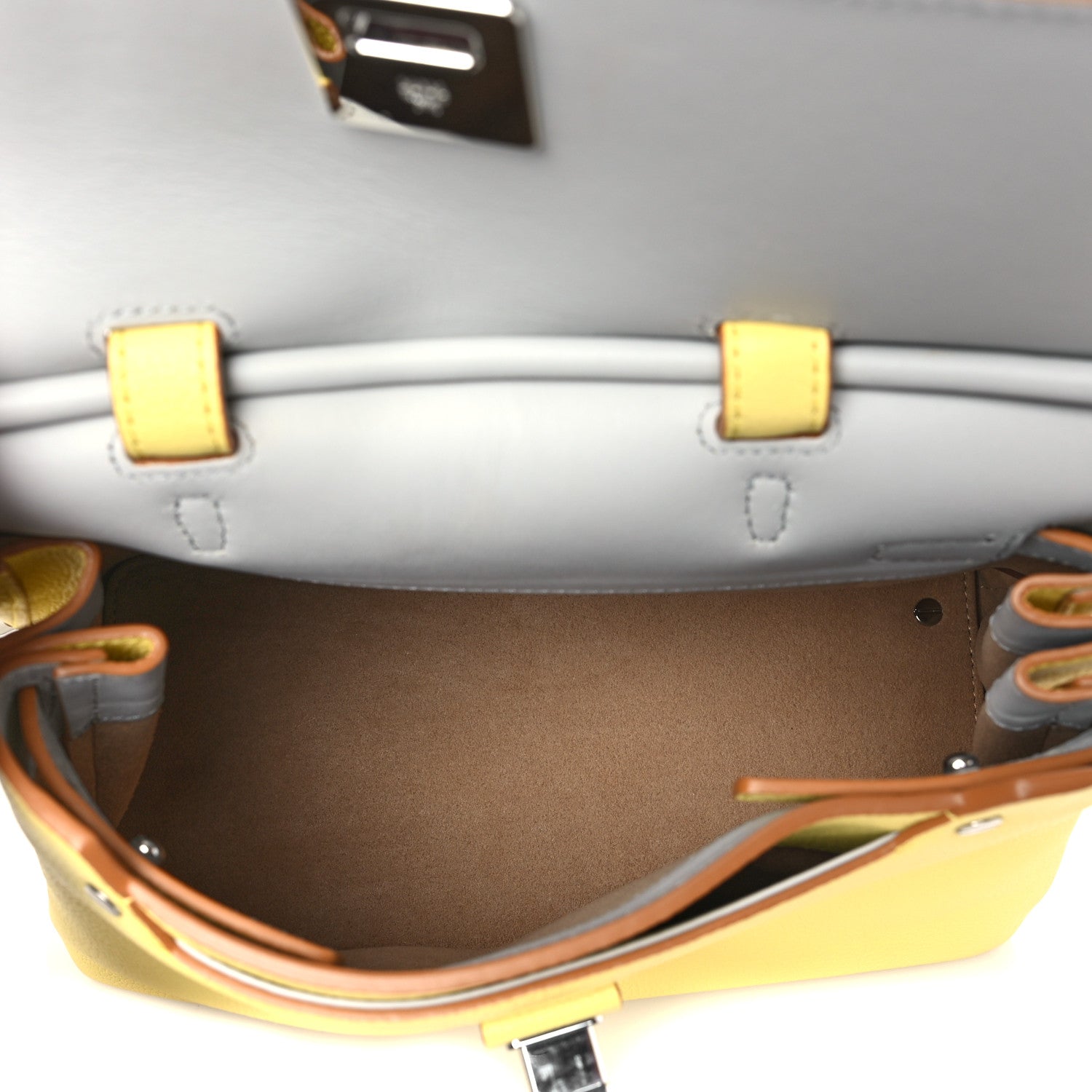MCM Grained Calfskin Medium Milla Convertible Backpack Custard Yellow 5 of 8