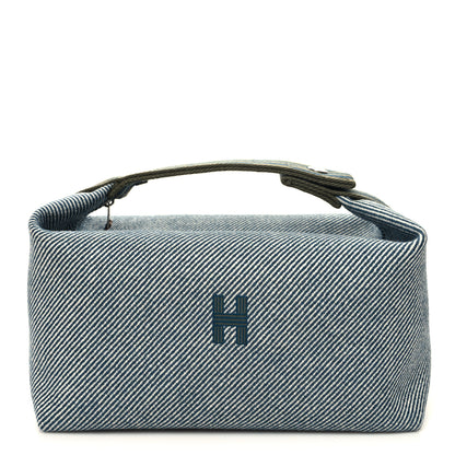 Hermes Wool Large Bride-A-Brac H Natte Pouch Bleu Abysse 1 of 9