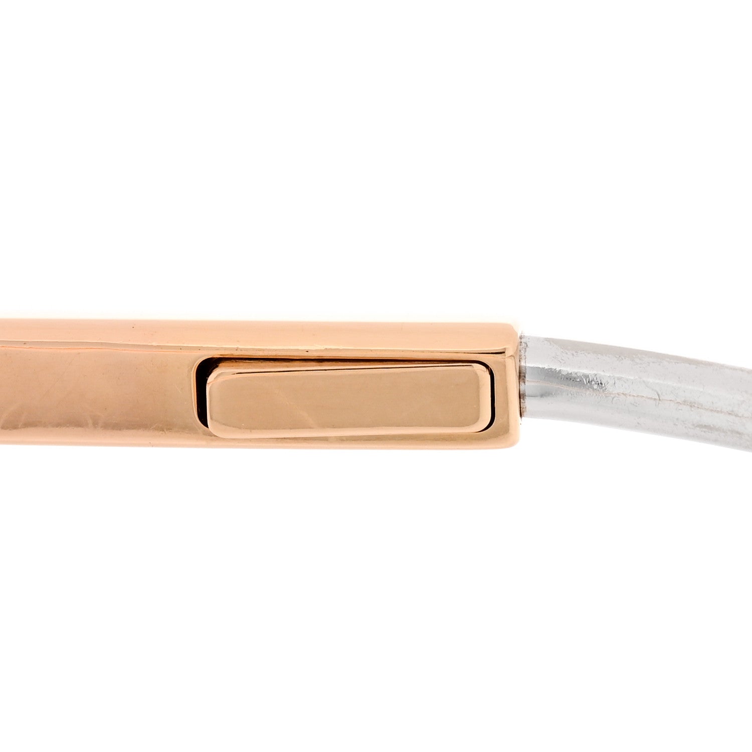 Tiffany 18K Rose White Gold Lock Narrow Bangle Bracelet 5 of 7