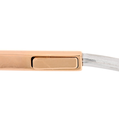 Tiffany 18K Rose White Gold Lock Narrow Bangle Bracelet 5 of 7