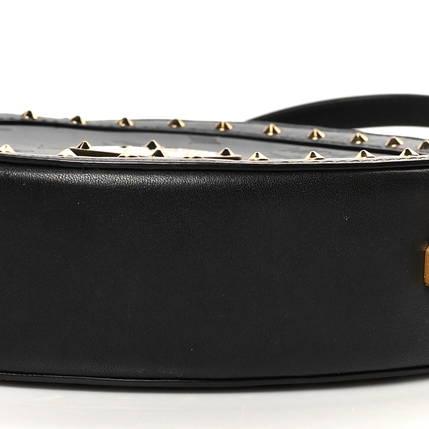 Monogram Coated Canvas Studded Berlin Tambourine Round Crossbody Black