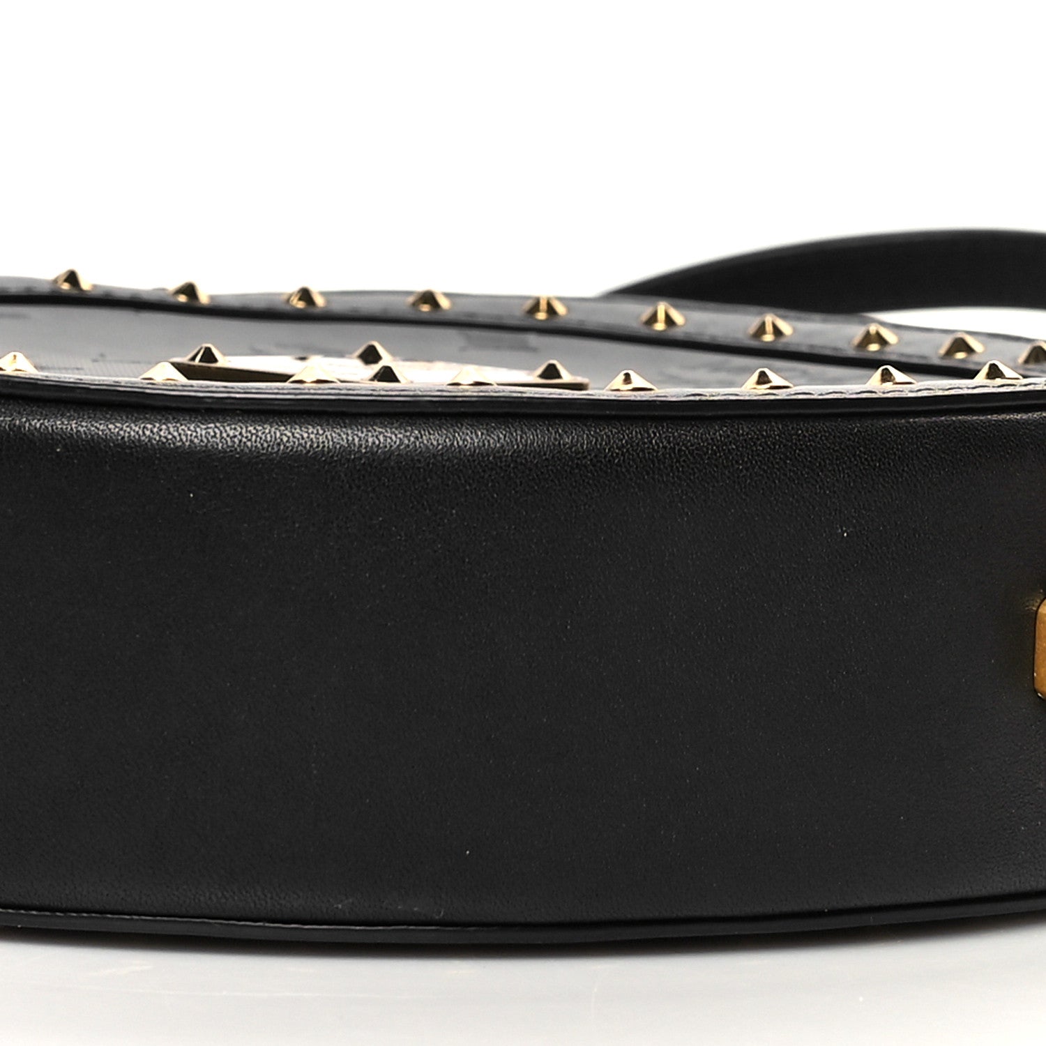 MCM Monogram Coated Canvas Studded Berlin Tambourine Round Crossbody Black 9 of 9