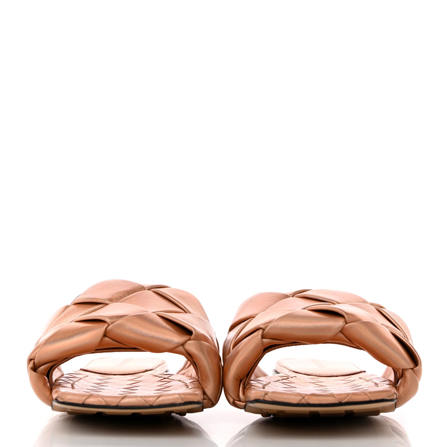 Bottega Veneta Laser Nappa Maxi Intrecciato Lido Flat Sandals 38 Cinder 2 of 12
