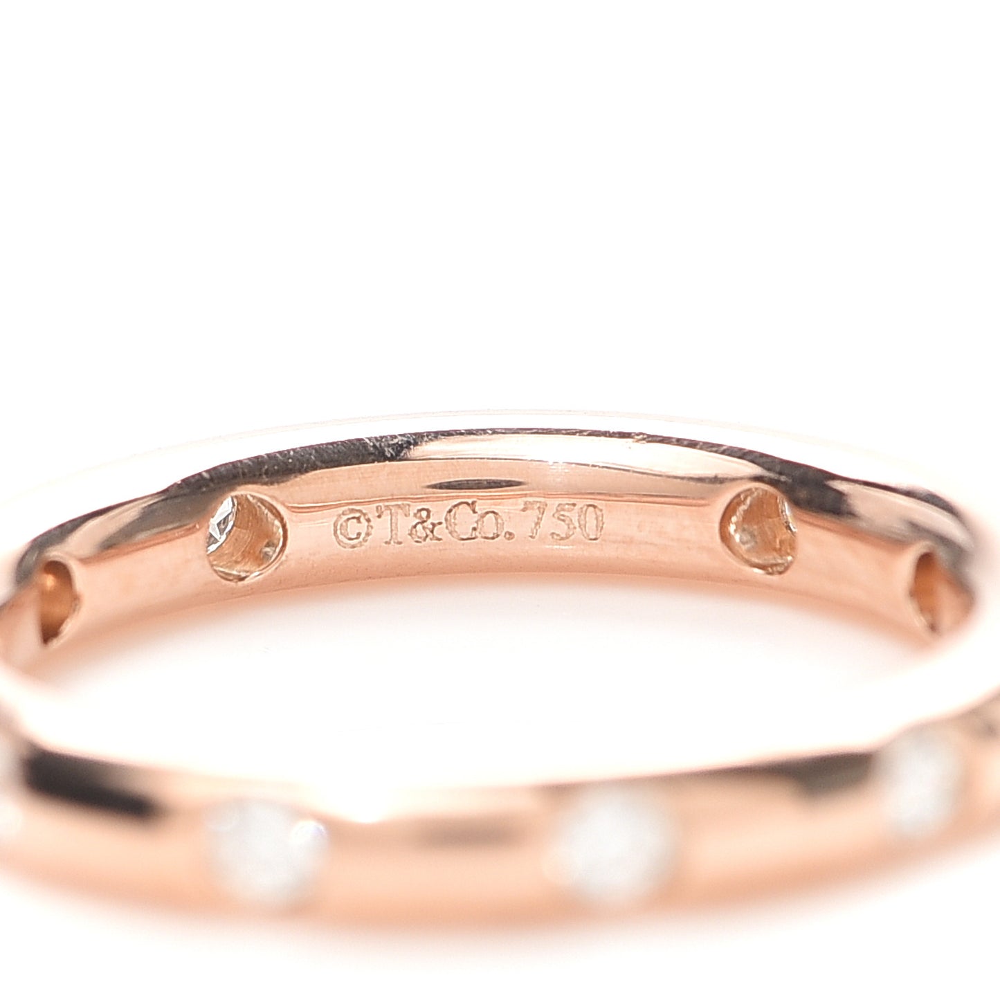 18K Rose Gold Diamond Bezet Band Ring 47 4