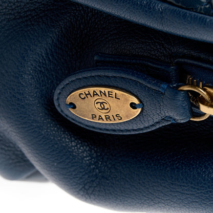 Chanel Patent Goatskin Quilted Small CC Eyelet Tote Blue 11 of 15