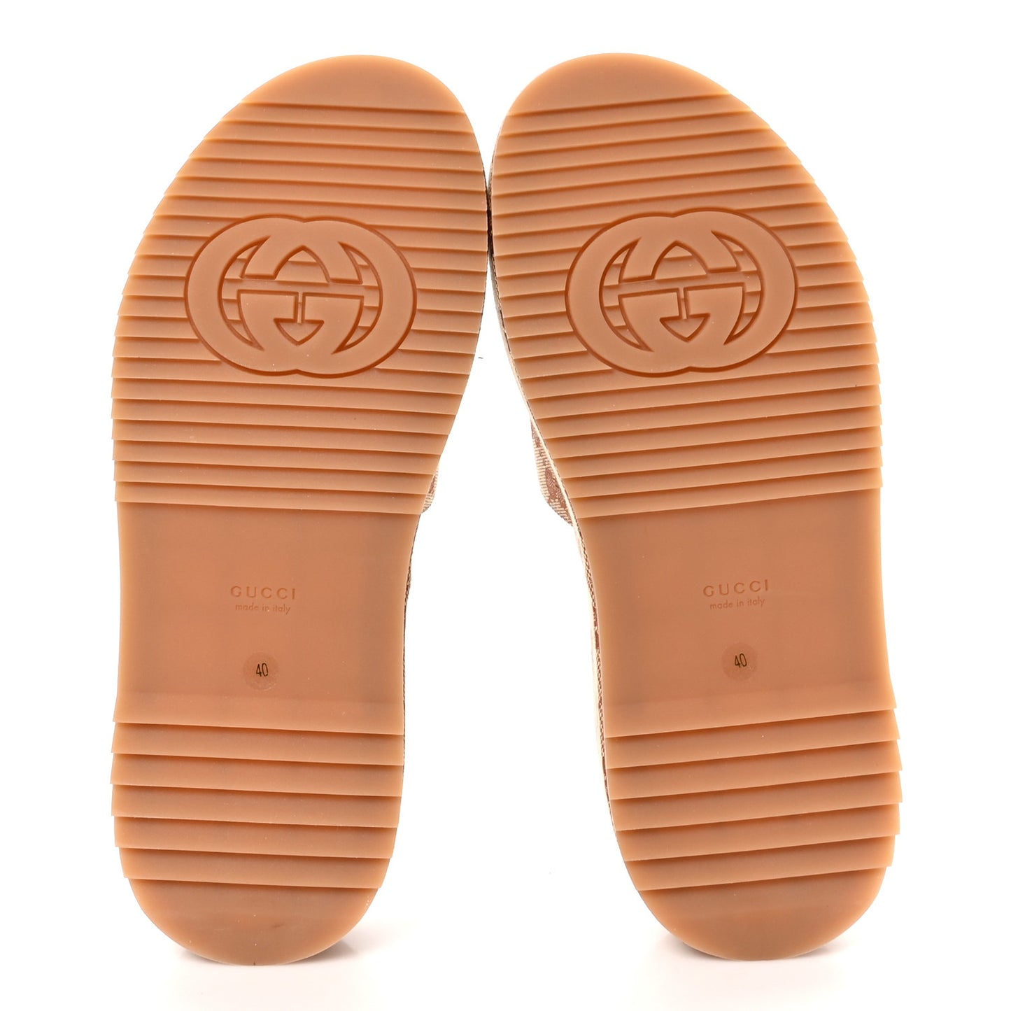 Canvas GG Monogram Angelina Platform Slide Sandals 40 Beige Ruggine