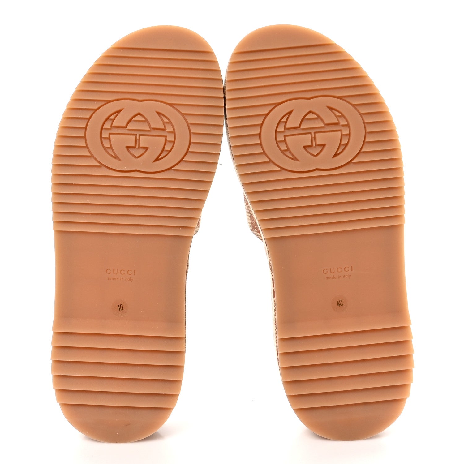 Gucci Canvas GG Monogram Angelina Platform Slide Sandals 40 Beige Ruggine 5 of 7