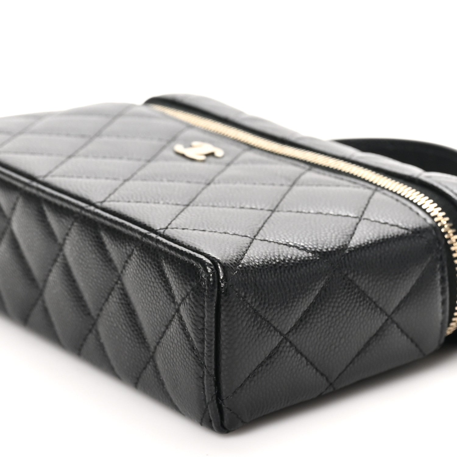 Chanel Caviar Quilted Top Handle Slim Vanity With Chain Black 10 of 10