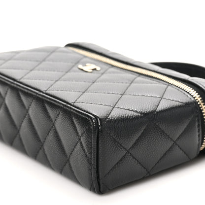 Chanel Caviar Quilted Top Handle Slim Vanity With Chain Black 10 of 10