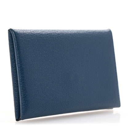 Hermes Chevre Chamkila Calvi Card Case Deep Bleu 3 of 7