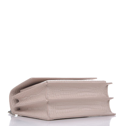 Saint Laurent Calfskin Crocodile Embossed Medium Monogram Sunset Powder Pink 4 of 7