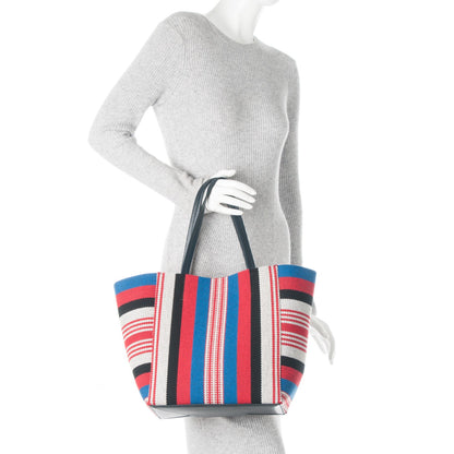 Celine Textile Striped Small Horizontal Cabas Phantom Navy Blue 2 of 7