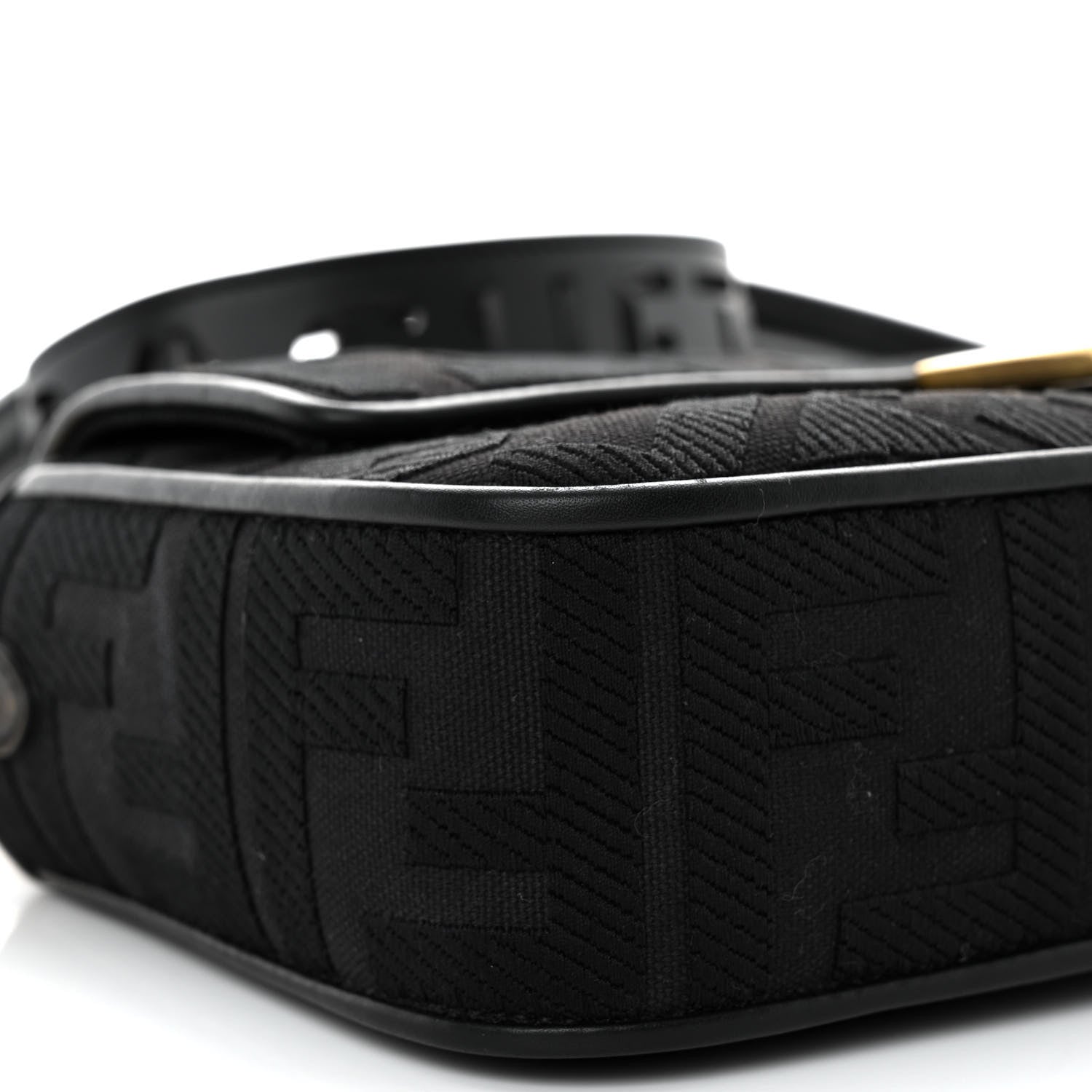 Fendi Canvas Vitello King Extra Strap FF Embroidered Baguette Black 9 of 11