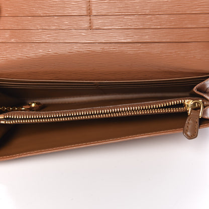 Prada Vitello Move Continental Flap Wallet Caramel 6 of 9