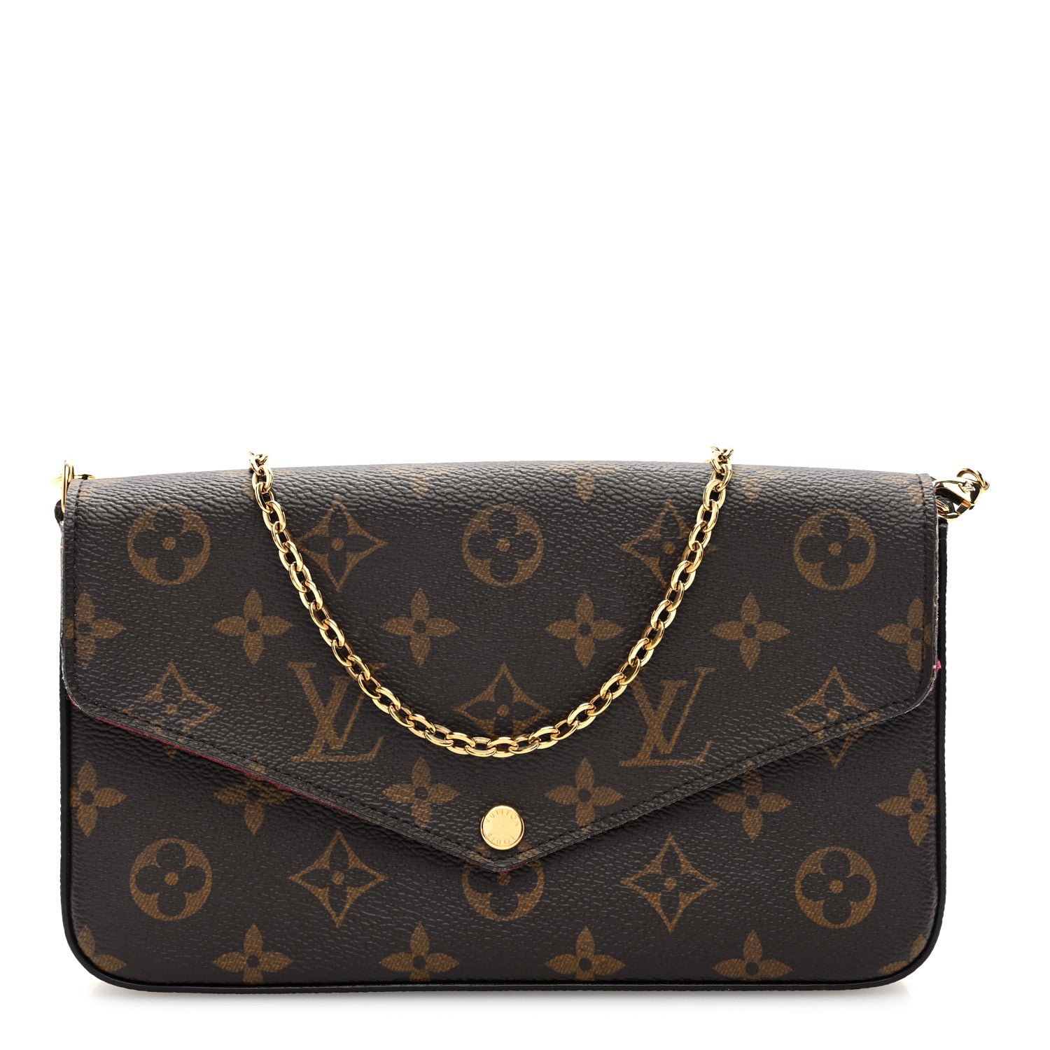 Louis Vuitton Monogram Pochette Felicie Chain Wallet Fuchsia 1 of 11
