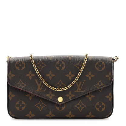 Louis Vuitton Monogram Pochette Felicie Chain Wallet Fuchsia 1 of 11