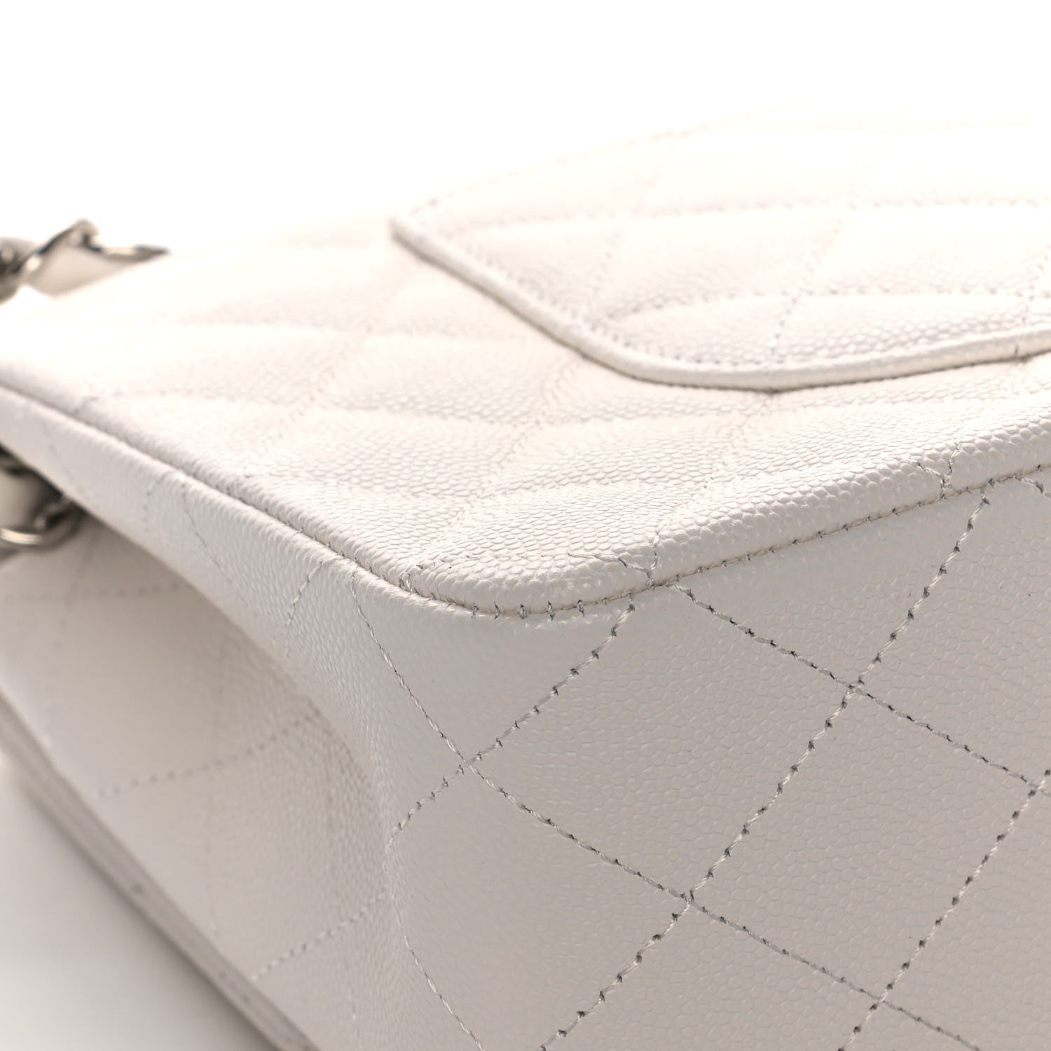 Chanel Caviar Quilted Medium Double Flap White 7 of 13