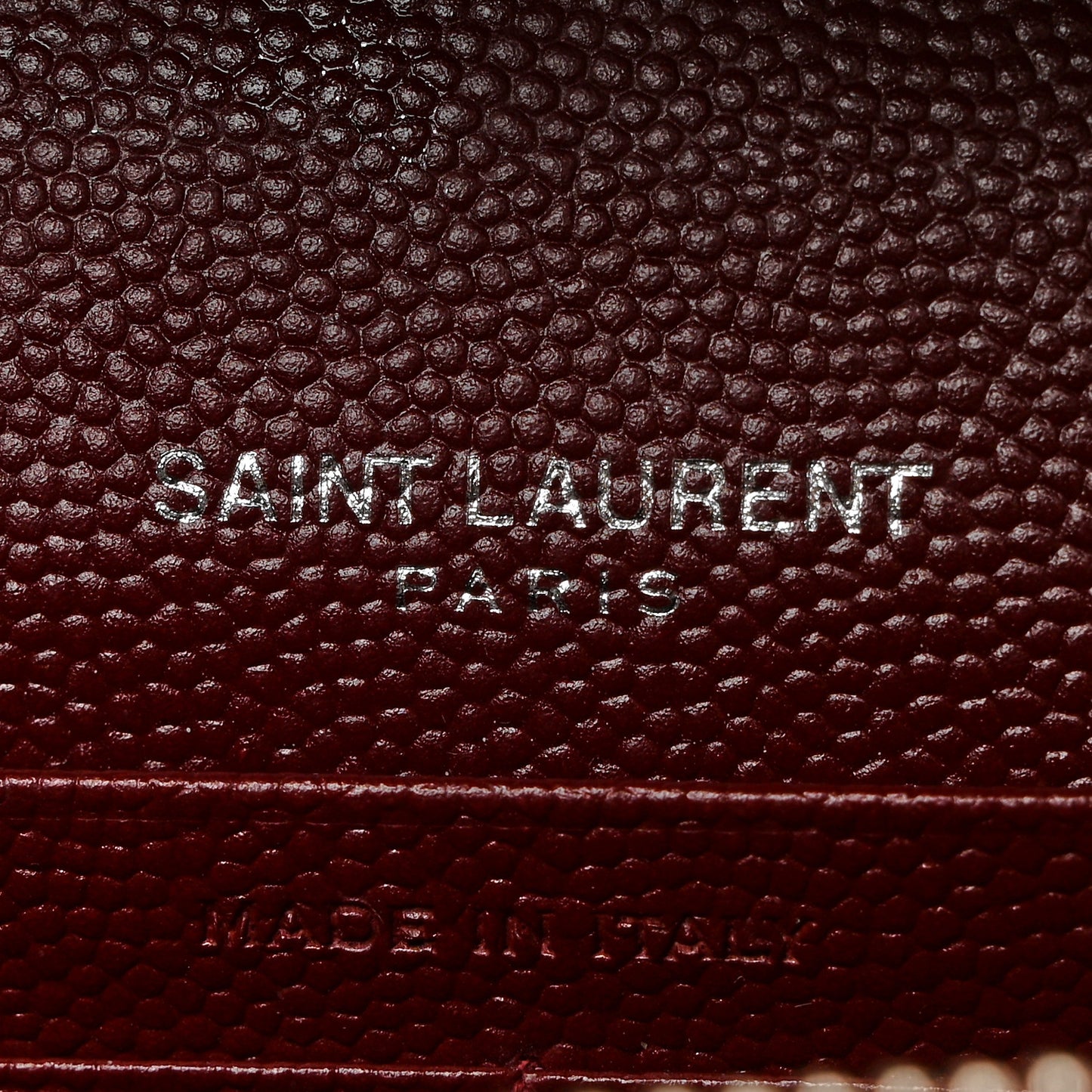 Grain De Poudre Matelasse Chevron Monogram Chain Wallet Palissandre