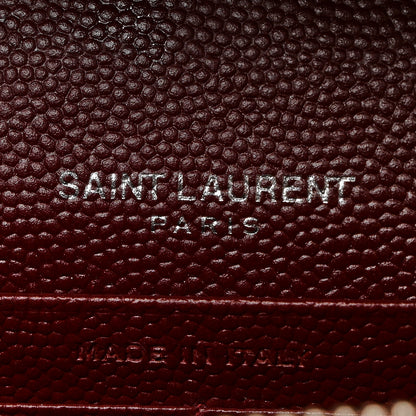 Saint Laurent Grain De Poudre Matelasse Chevron Monogram Chain Wallet Palissandre 6 of 11