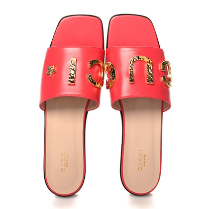 Gucci Malaga Kid Cara Flat Slide Sandals 41 Runway Coral 5 of 10