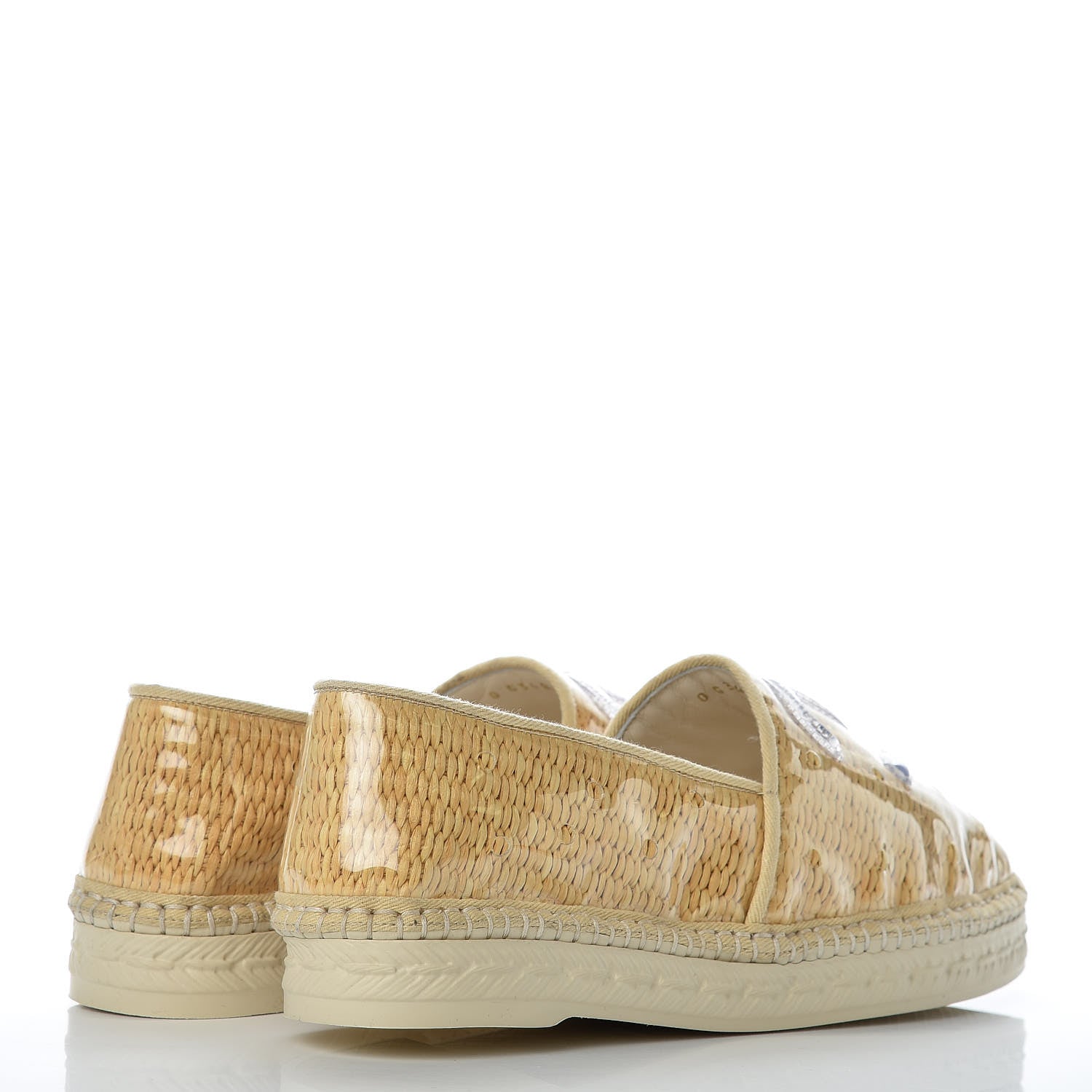 Chanel PVC Straw CC Espadrilles 38 Beige 4 of 11