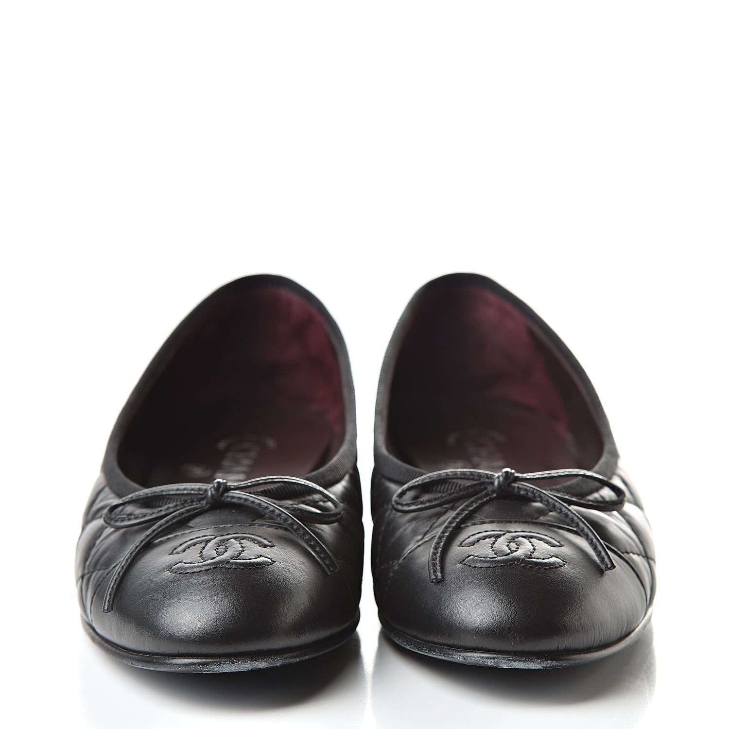 Chanel Aged Calfskin Quilted Cap Toe Ballerina Flats 36 Black 2 of 15