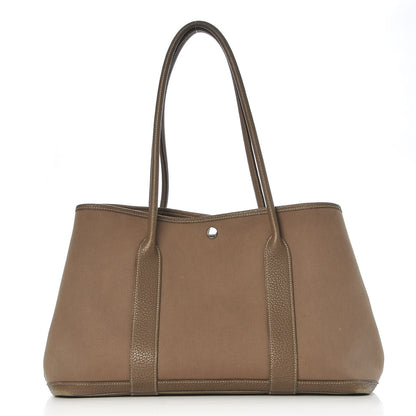 Hermes Toile Buffle Garden Party 36 MM Tote Etoupe 1 of 15