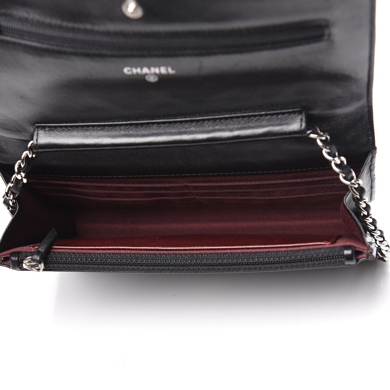 Chanel Lambskin Quilted Wallet On Chain WOC Black 5 of 14