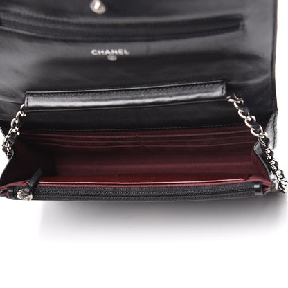 Chanel Lambskin Quilted Wallet On Chain WOC Black 5 of 14